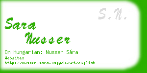 sara nusser business card
