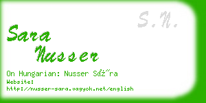 sara nusser business card